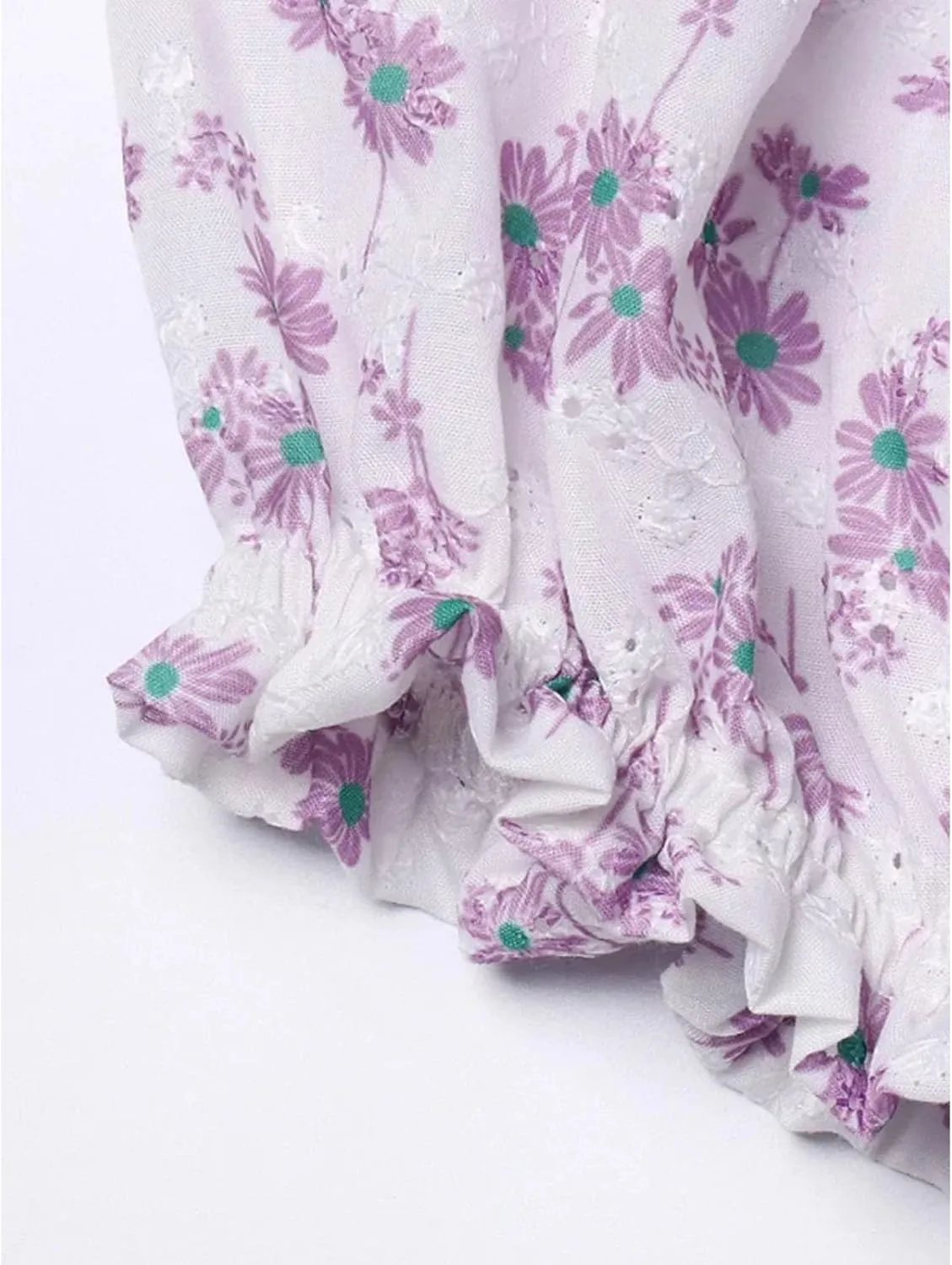 Womens Puff Sleeve Floral Dress, Off-Shoulder High Waist Summer Party Bodycon Mini Cocktail Gown