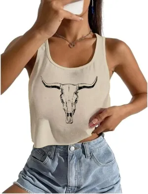 Womens Sexy Crop Tops Loose Fit Cropped Tank Tops for Teen Girls