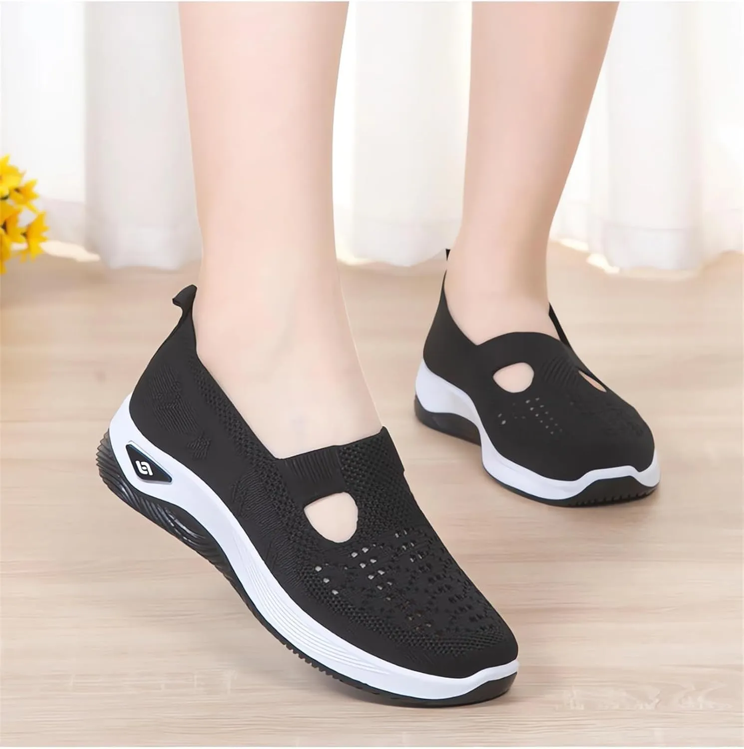 Womens Slip on Sneakers Shoes Woven Orthopedic Breathable Soft Shoes Go Walking Slip On Diabetic Foam Sneaker