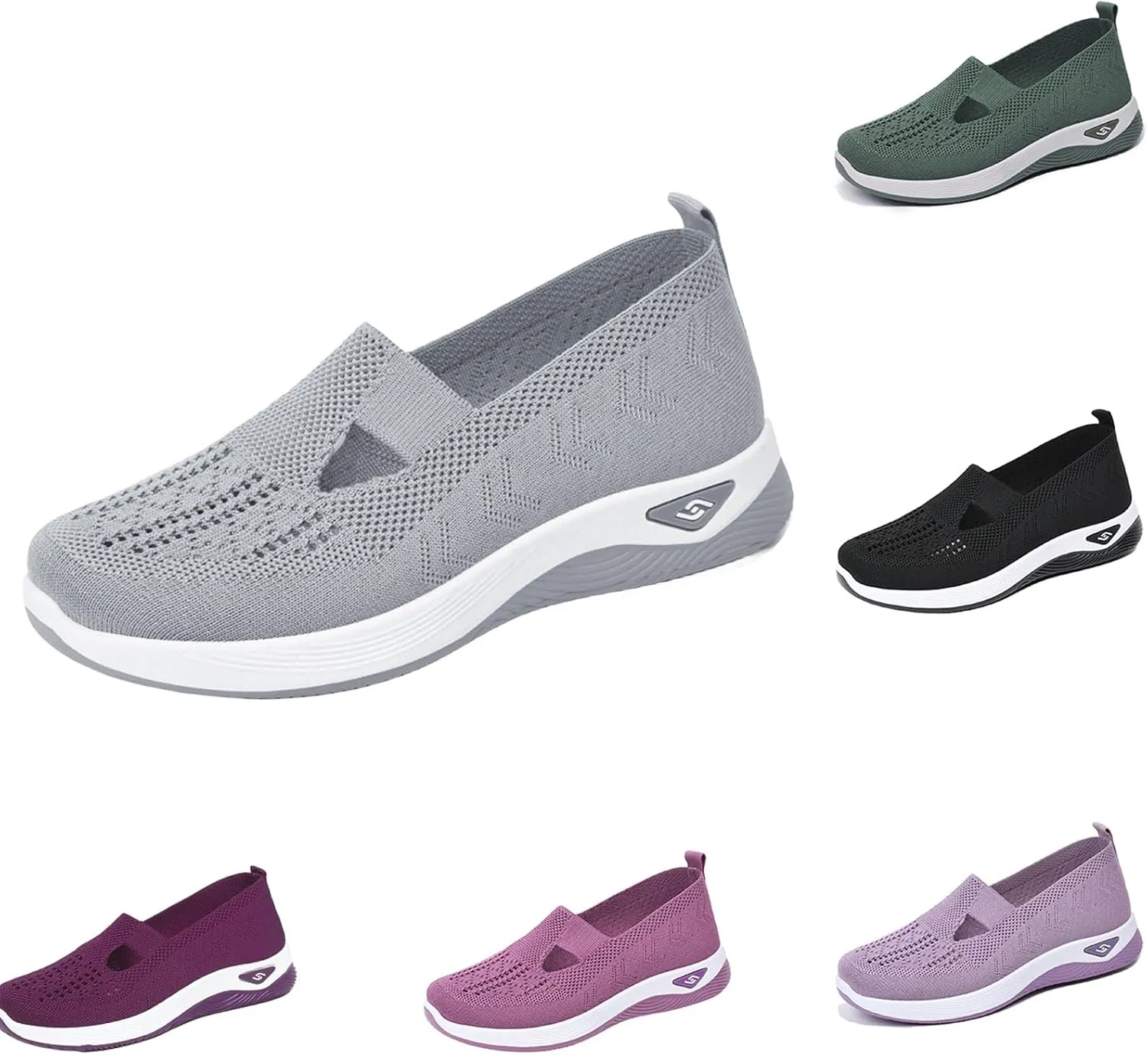 Womens Slip on Sneakers Shoes Woven Orthopedic Breathable Soft Shoes Go Walking Slip On Diabetic Foam Sneaker