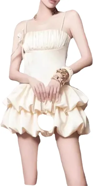 Womens Square Neck Ruffle Mini Dress - Sleeveless Slimming Summer Casual Outfit