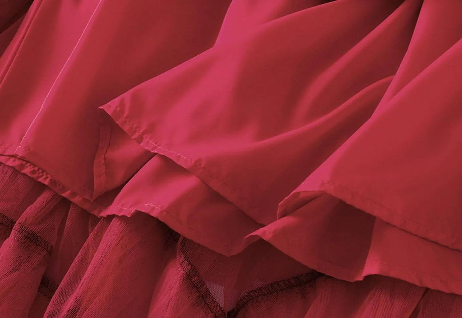 Womens Tutu Tulle Skirts Elastic High Waist Ruffles Skirt A-line Flowy Midi Tiered Skirt Summer Pleated Dance Skirts