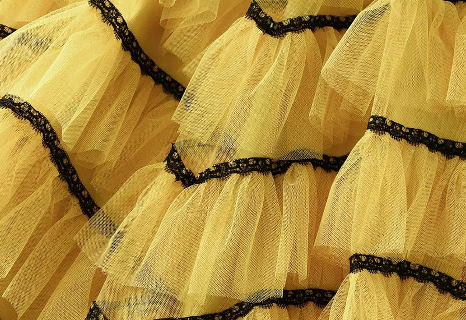 Womens Tutu Tulle Skirts Elastic High Waist Ruffles Skirt A-line Flowy Midi Tiered Skirt Summer Pleated Dance Skirts