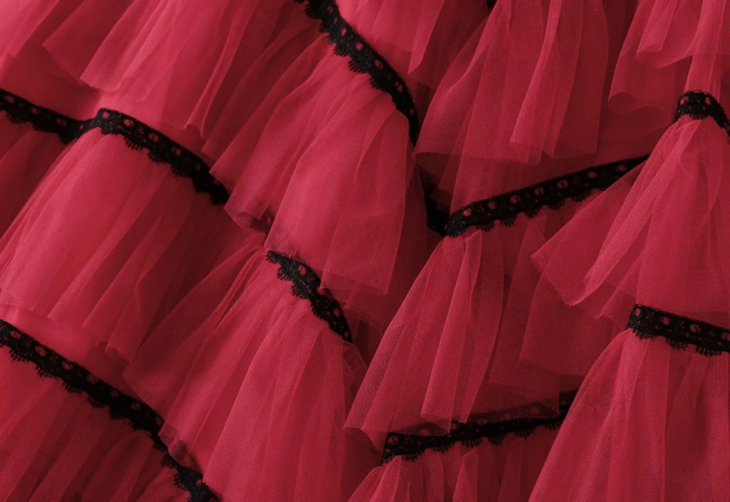 Womens Tutu Tulle Skirts Elastic High Waist Ruffles Skirt A-line Flowy Midi Tiered Skirt Summer Pleated Dance Skirts