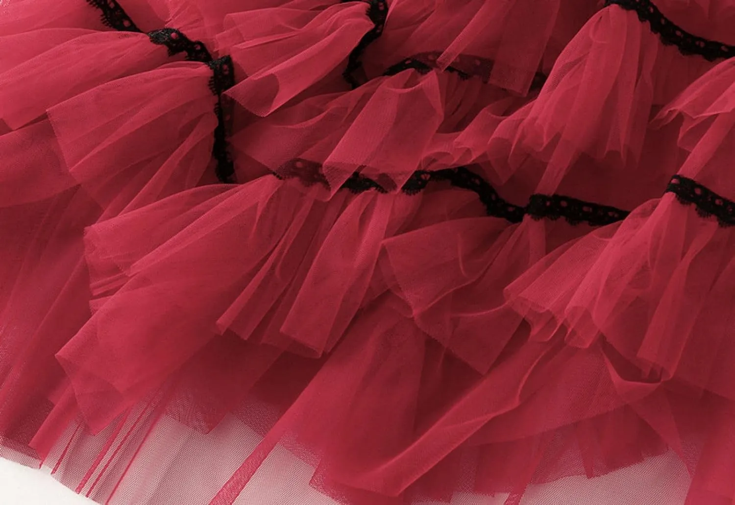Womens Tutu Tulle Skirts Elastic High Waist Ruffles Skirt A-line Flowy Midi Tiered Skirt Summer Pleated Dance Skirts