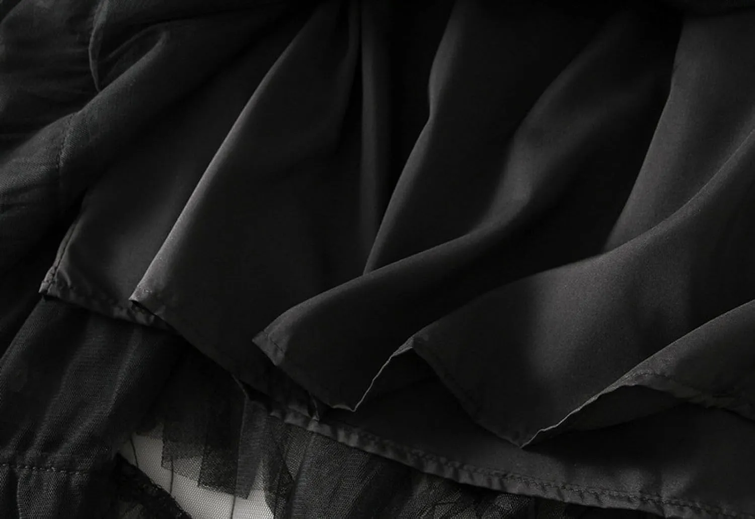 Womens Tutu Tulle Skirts Elastic High Waist Ruffles Skirt A-line Flowy Midi Tiered Skirt Summer Pleated Dance Skirts