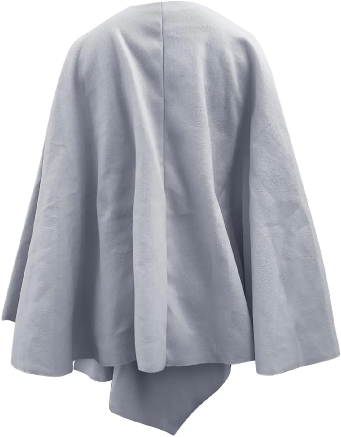 Womens Winter Loose Cape Jackets Solid Open Front Bow Knot Blanket Cloak Coat Fashion Casual Wool Poncho Copes