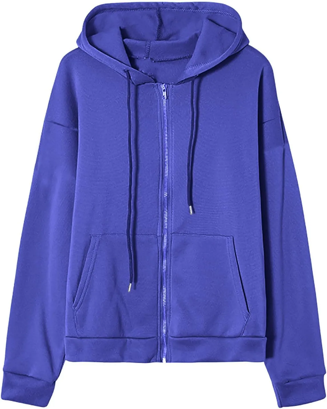 Womens Zip Up Hoodies Long Sleeve Sweatshirts Fall Active Solid Outfits Oversized Sweaters Casual Fashion Jackets