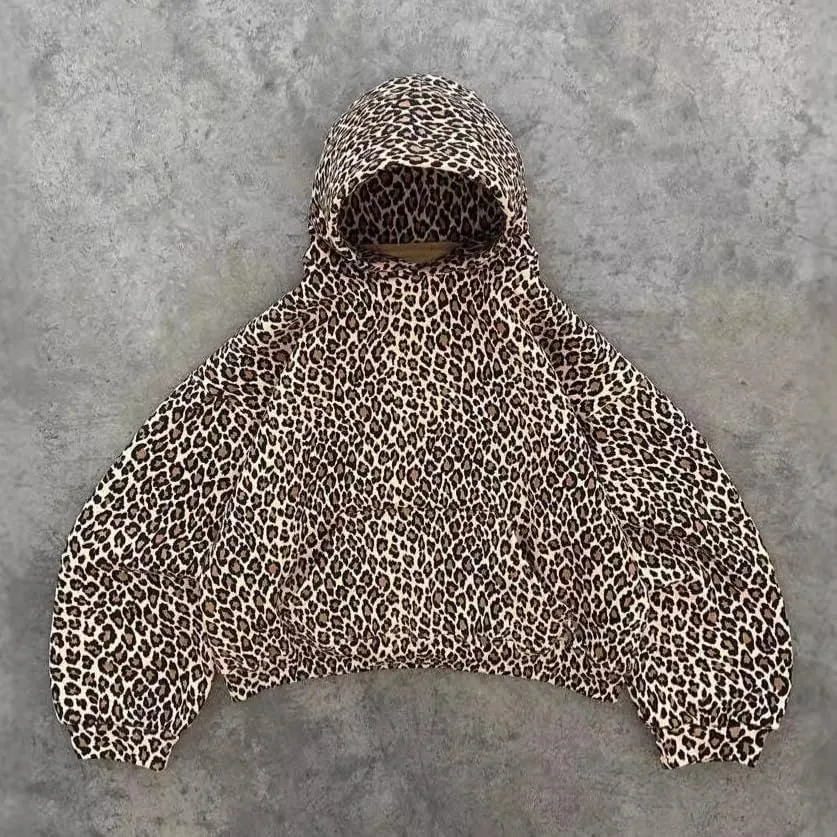 Y2k Cheetah Hoodie Leopard Print Hoodie Sweatshirt Women Oversized Trendy Graphic Hoodies 2000s Pullover Streetwear