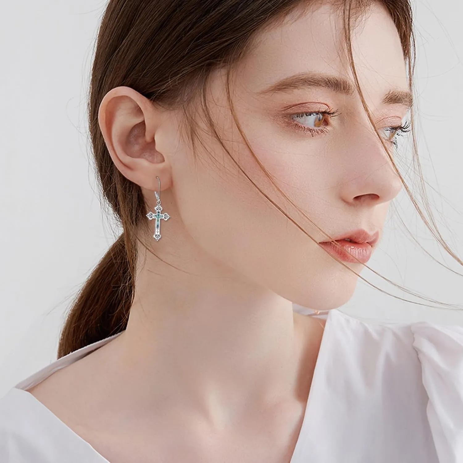 YFN Sterling Silver Celtic Knot Dangle Earrings Good Luck Irish Celtic Knot Leverback Dangles Earrings for Women
