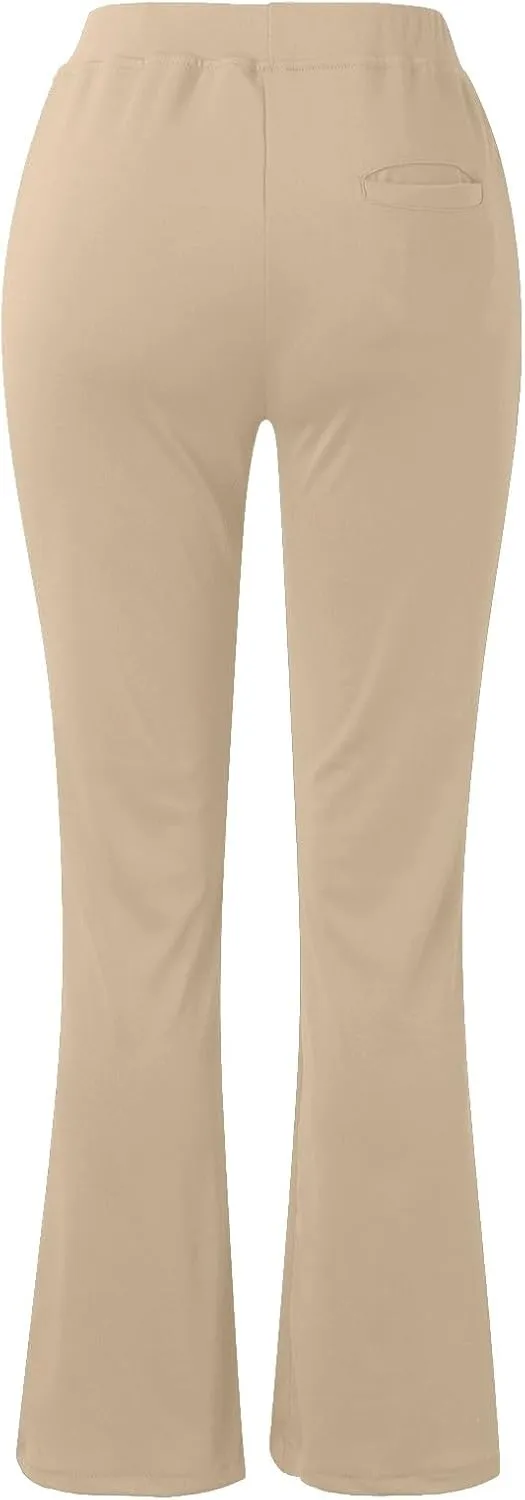 Yoga Pants for Women Summer Trendy Bootcut Elastic High Waist Skinny Flared Pant Slim-fit Soft Athletic Trousers
