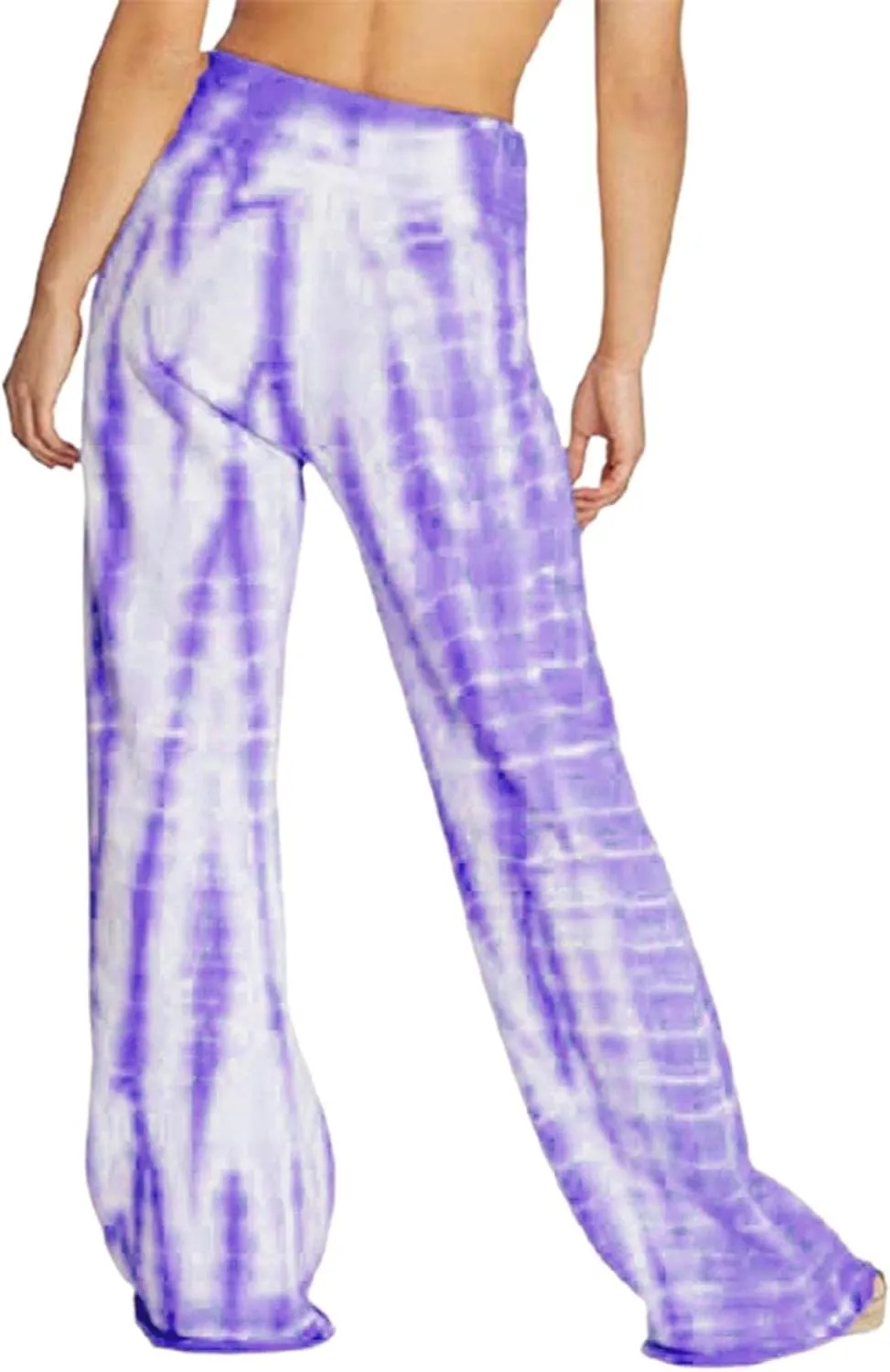 YOLAI Women's Casual Tie-dye Printed Pants High Waist Drawstring Straight Leg Pant Lightweight Trousers with Pockets