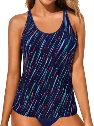 Yonique Womens Tankini Top Only Athletic Swim Top Modest Tankini Swimsuit No Bottom