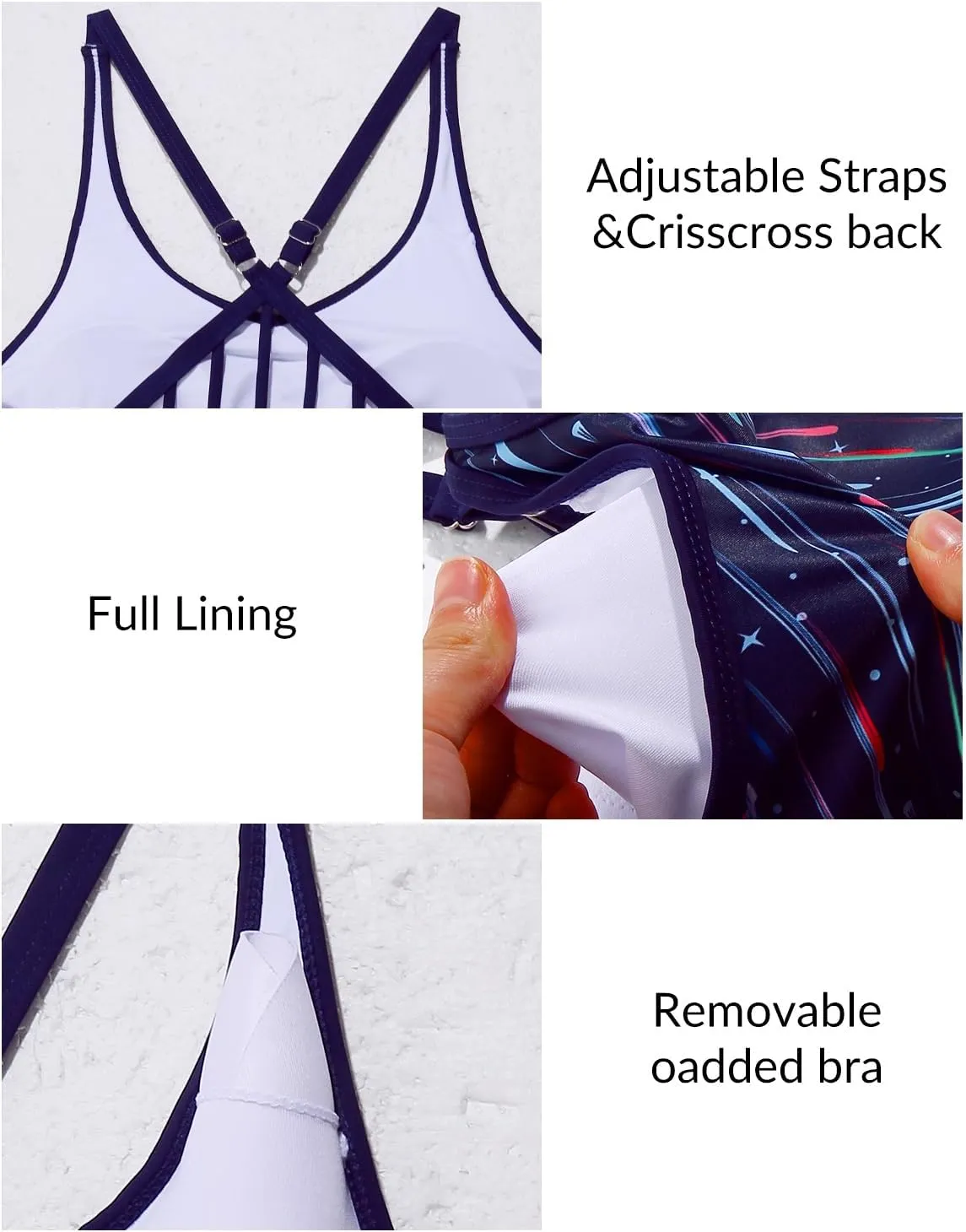 Yonique Womens Tankini Top Only Athletic Swim Top Modest Tankini Swimsuit No Bottom