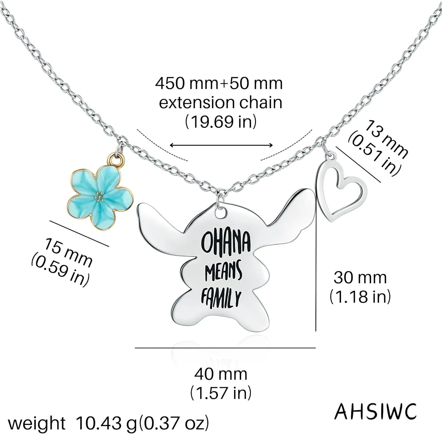 You are My Sunshine Pendant Necklace & Greeting Card, Ohana Means Family, Birthday Christmas Gifts for Women Niece Daughter