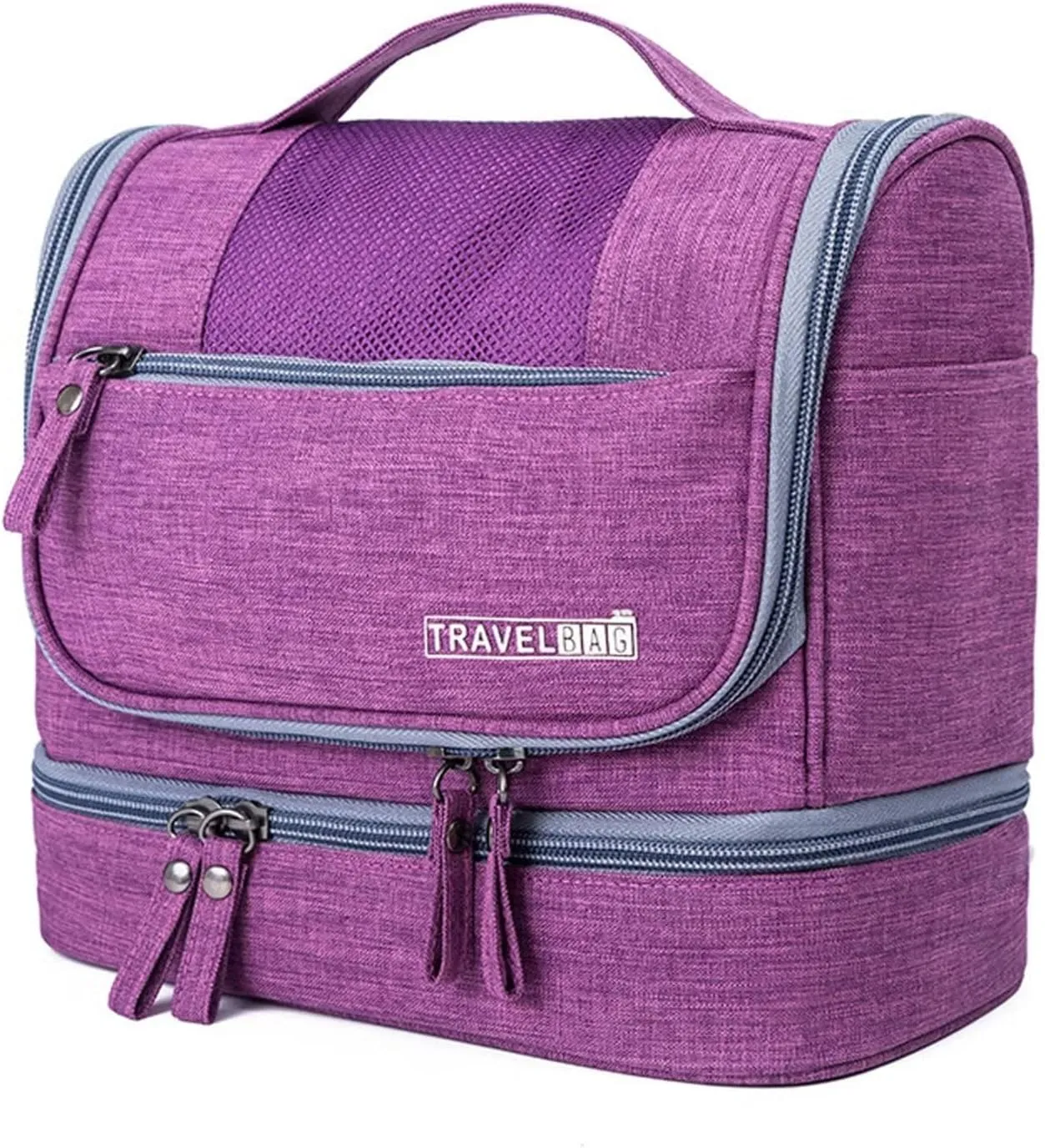 YUAKOU Toiletry Bag Travel Bag with Hanging Hook, Water-resistant Makeup Cosmetic Bag Travel Accessories For Men Women, Shampoo, Toiletries,Full Sized Container