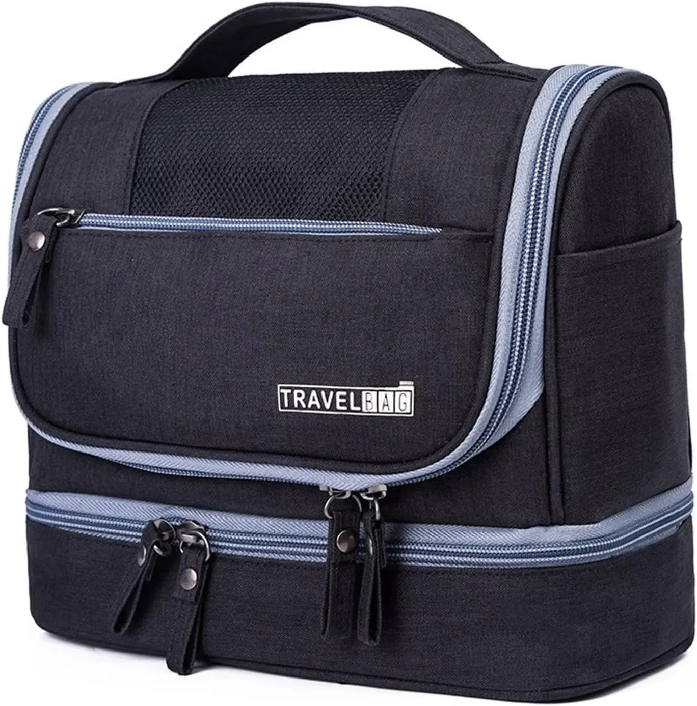 YUAKOU Toiletry Bag Travel Bag with Hanging Hook, Water-resistant Makeup Cosmetic Bag Travel Accessories For Men Women, Shampoo, Toiletries,Full Sized Container