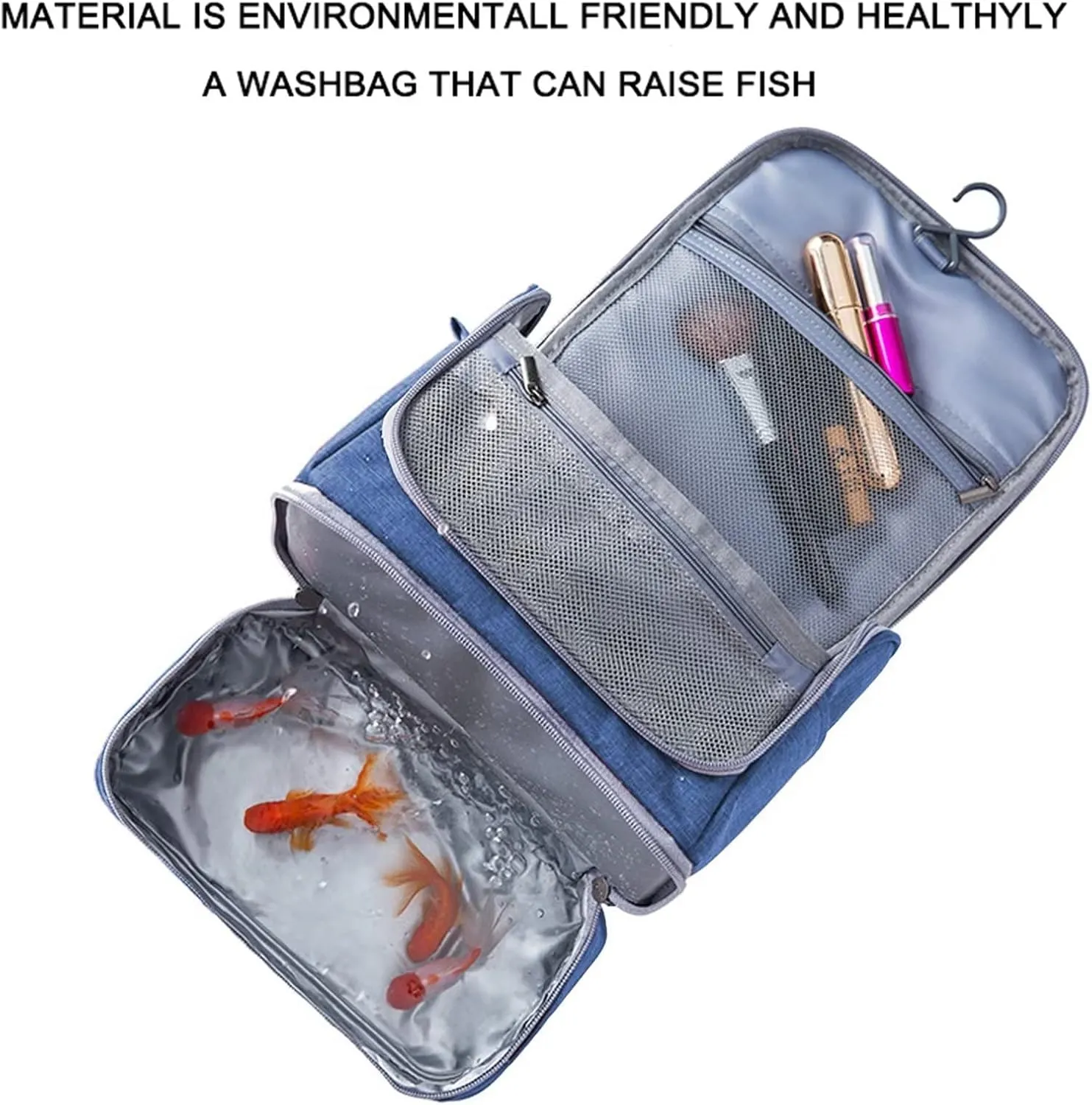 YUAKOU Toiletry Bag Travel Bag with Hanging Hook, Water-resistant Makeup Cosmetic Bag Travel Accessories For Men Women, Shampoo, Toiletries,Full Sized Container