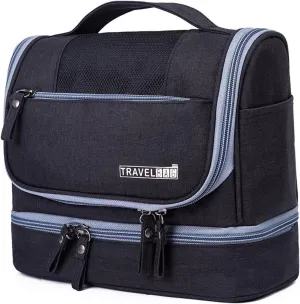 YUAKOU Toiletry Bag Travel Bag with Hanging Hook, Water-resistant Makeup Cosmetic Bag Travel Accessories For Men Women, Shampoo, Toiletries,Full Sized Container