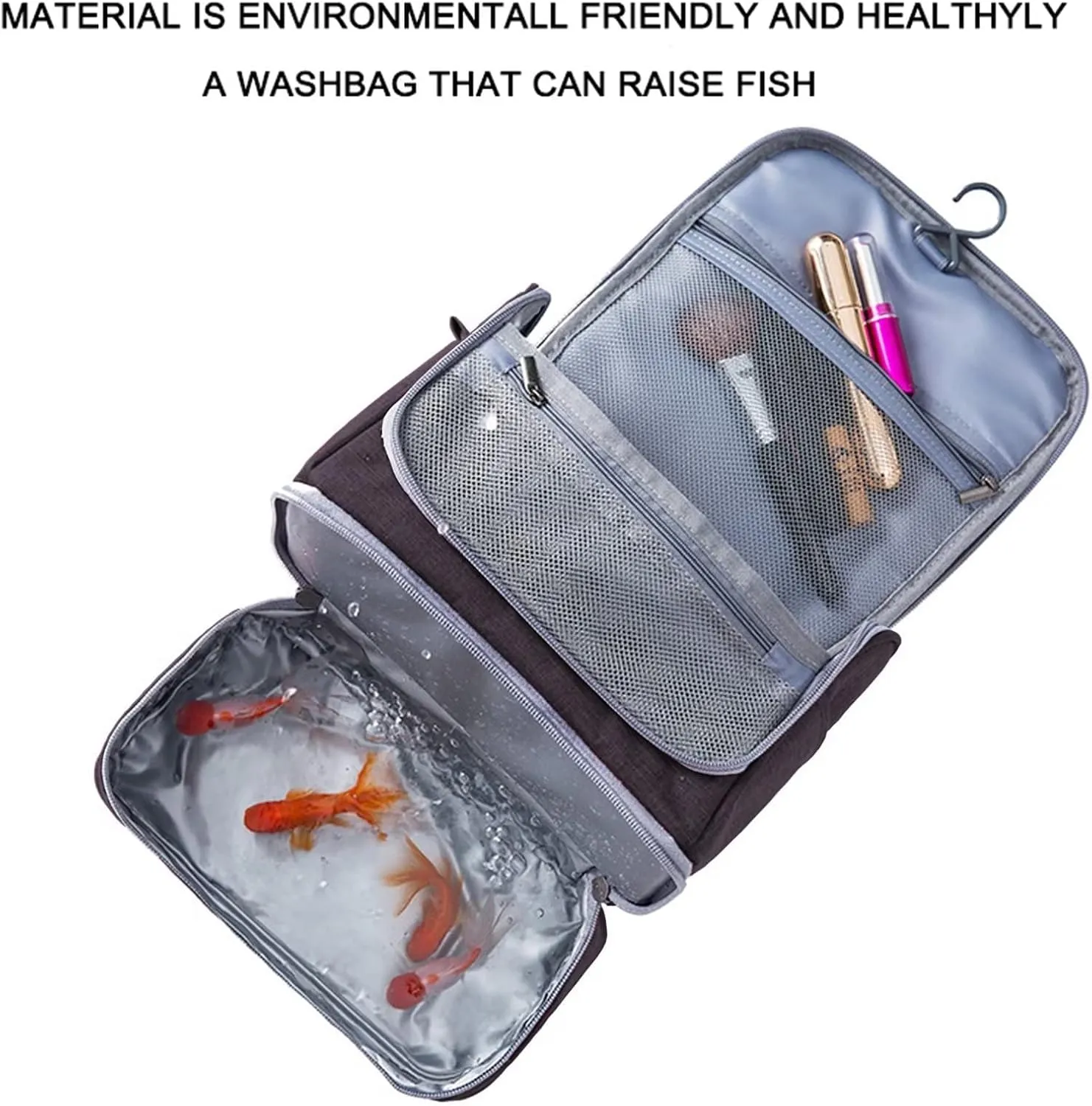 YUAKOU Toiletry Bag Travel Bag with Hanging Hook, Water-resistant Makeup Cosmetic Bag Travel Accessories For Men Women, Shampoo, Toiletries,Full Sized Container