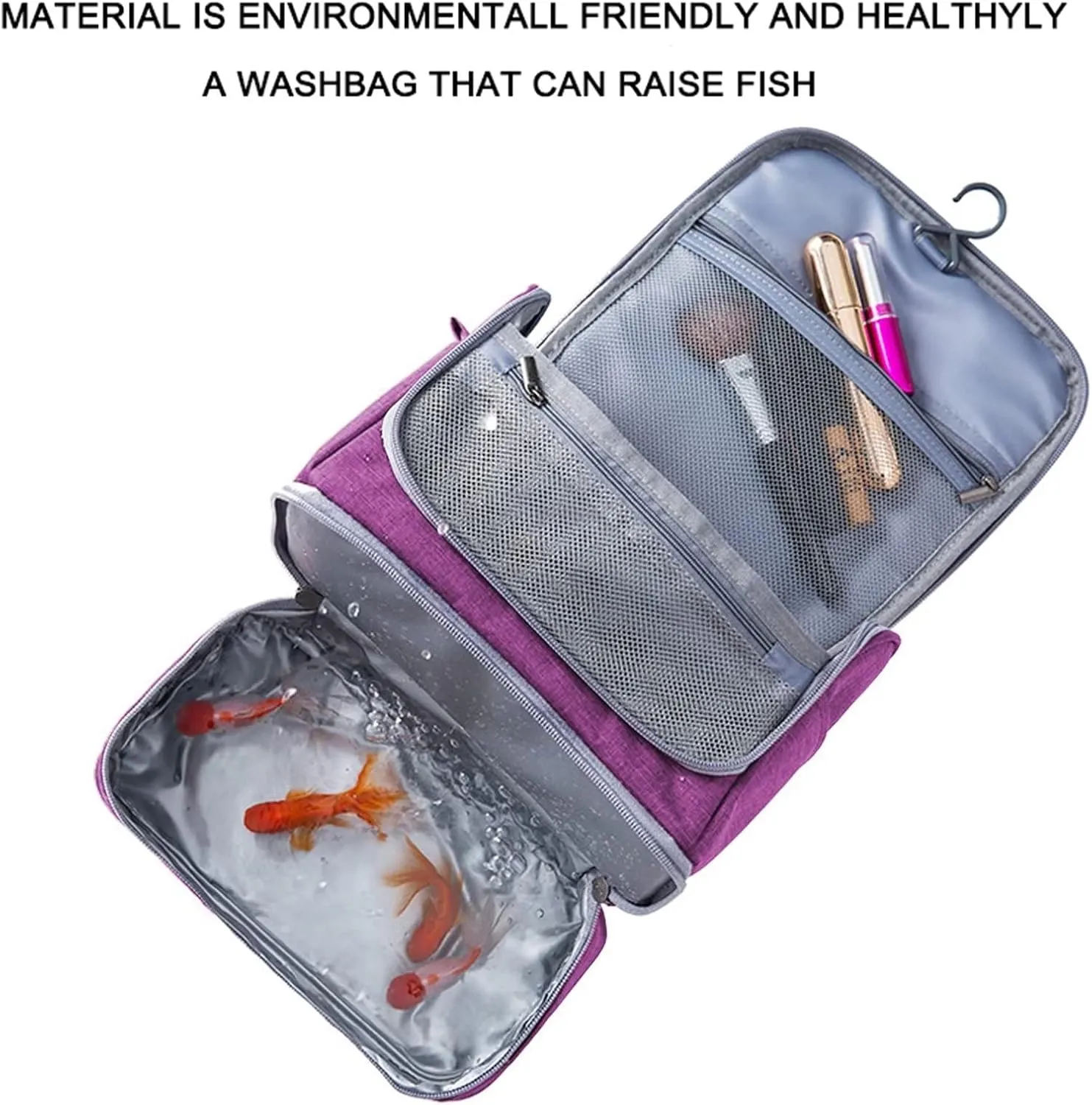 YUAKOU Toiletry Bag Travel Bag with Hanging Hook, Water-resistant Makeup Cosmetic Bag Travel Accessories For Men Women, Shampoo, Toiletries,Full Sized Container