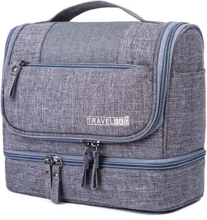 YUAKOU Toiletry Bag Travel Bag with Hanging Hook, Water-resistant Makeup Cosmetic Bag Travel Accessories For Men Women, Shampoo, Toiletries,Full Sized Container