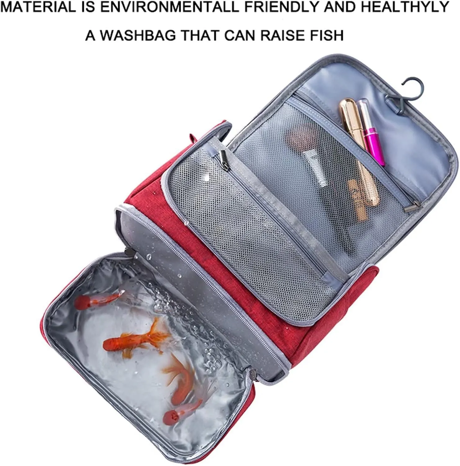 YUAKOU Toiletry Bag Travel Bag with Hanging Hook, Water-resistant Makeup Cosmetic Bag Travel Accessories For Men Women, Shampoo, Toiletries,Full Sized Container