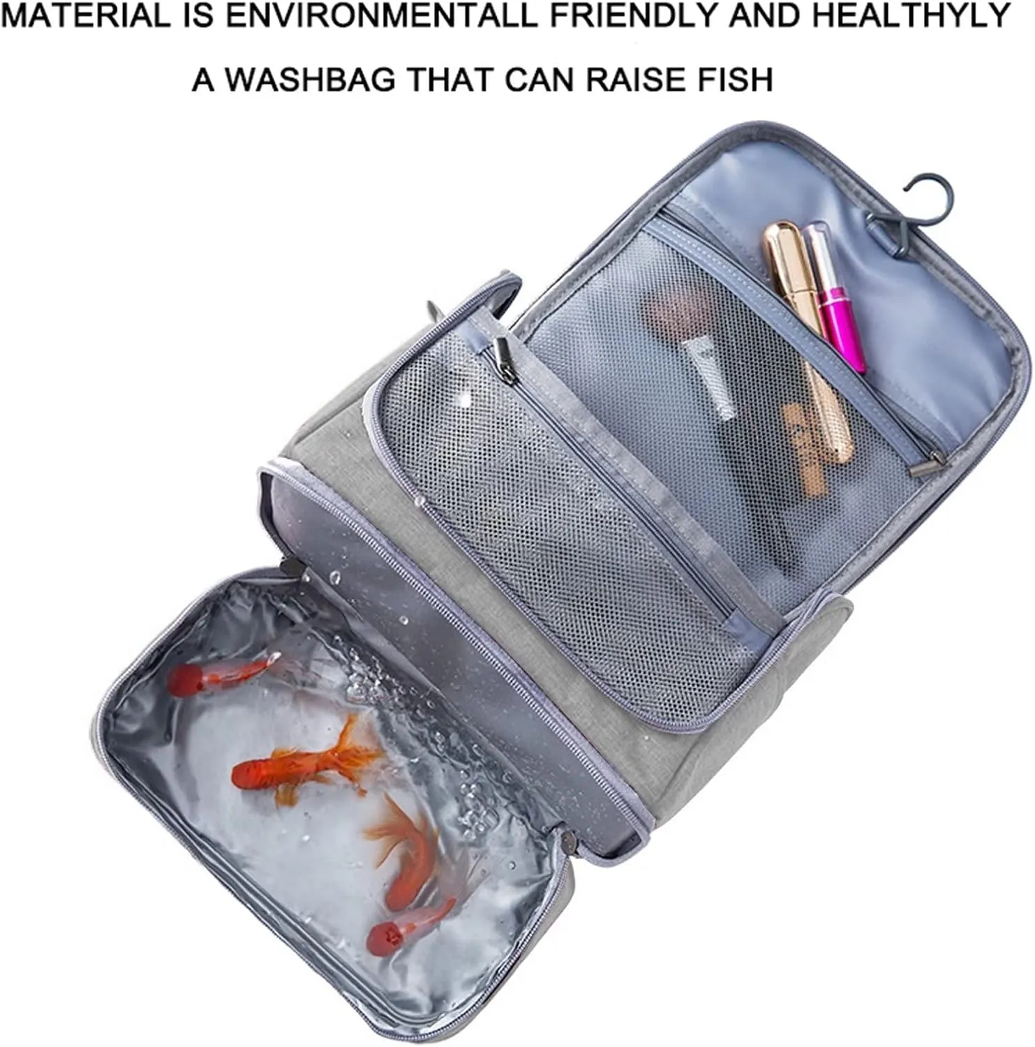 YUAKOU Toiletry Bag Travel Bag with Hanging Hook, Water-resistant Makeup Cosmetic Bag Travel Accessories For Men Women, Shampoo, Toiletries,Full Sized Container