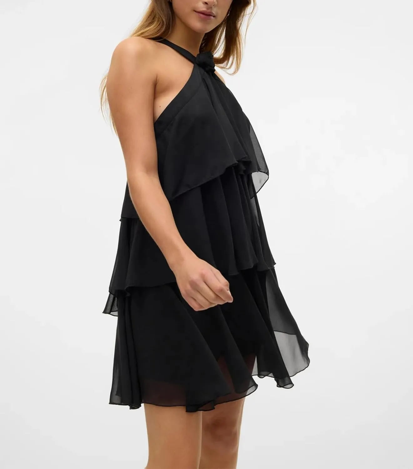 Yuemengxuan Women Tiered Summer Dresses Ruffle Backless Mini Dress 3D Flower Graduation Dresses Y2k Flowy Beach Sundresses
