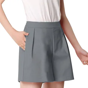 ZDRZK Shorts for Women High Waisted Pleated Business Casual Bermuda Shorts Plus Size Loose Fit Trouser Shorts with Pockets