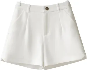 ZDRZK Trouser Shorts for Women High Waist Slim Wide Leg A-Line Business Shorts Elagant Outerwear Suit Casual Shorts Pants
