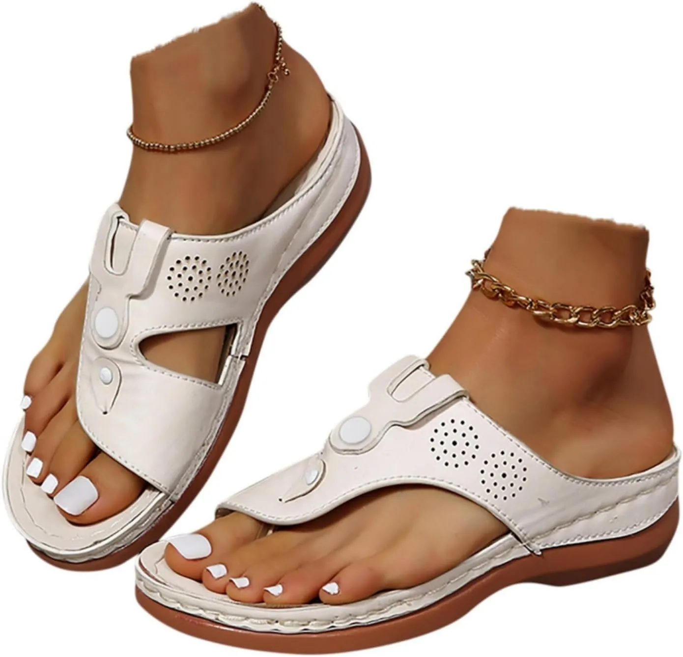 ZSpzx Orthopedic Sandals for Women,2025 Arch Support Wedge Flip Flops Slide Comfortable Dressy Summer Casual Beach Plantar Fasciitis Outdoor Slides Slip on Walking Shoes Work