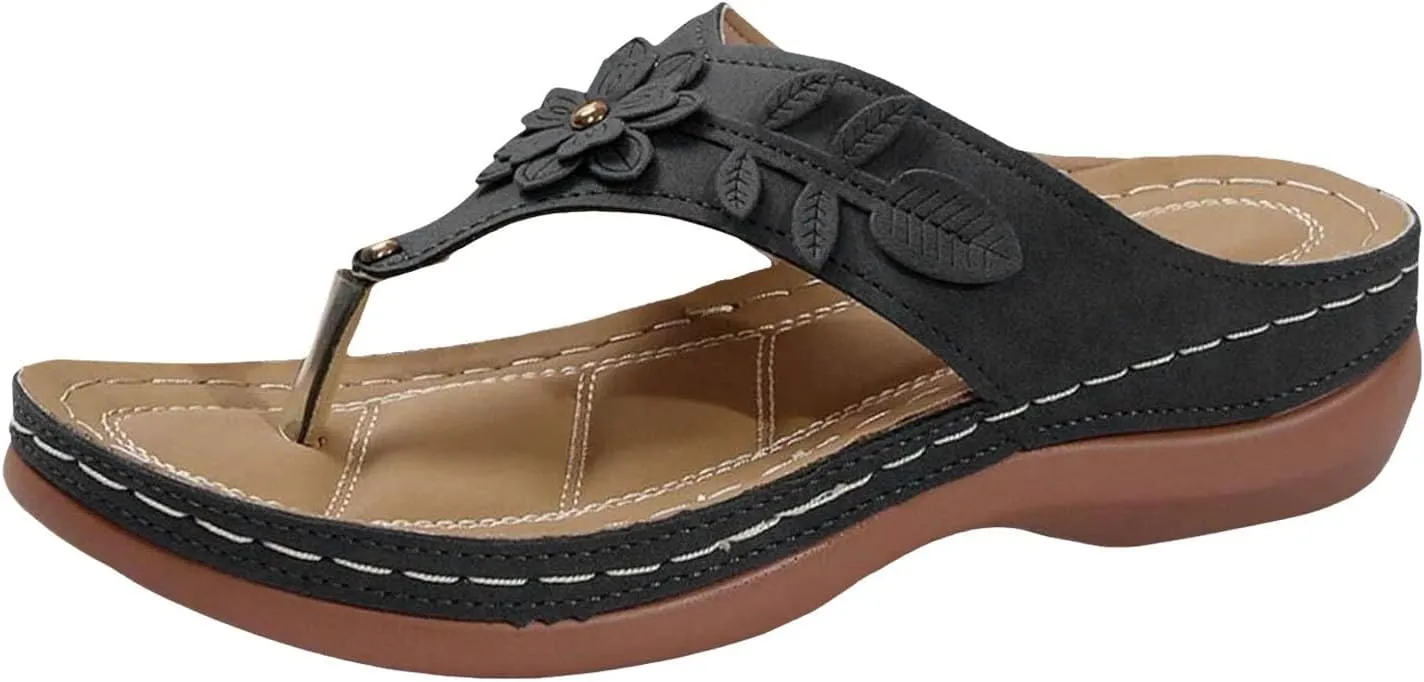 ZSpzx Women's Slide Sandals,Wedge Sandals for Women 2025 Orthopedic Flip Flops Comfortable Cushion Dressy Summer Casual Bunion Womens Orthotic Platform Foot Plantar Fasciitis Beach Walking Shoes