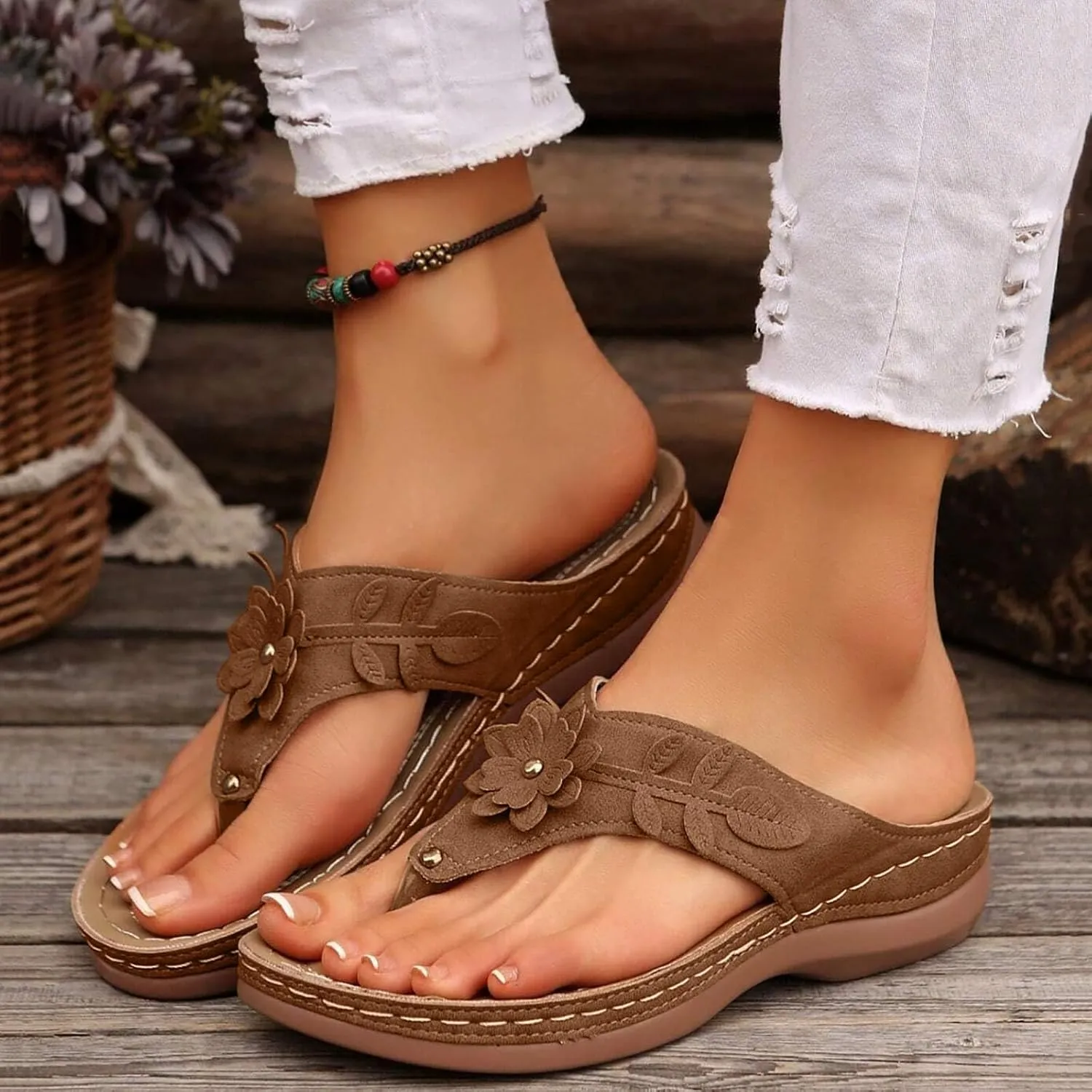 ZSpzx Women's Slide Sandals,Wedge Sandals for Women 2025 Orthopedic Flip Flops Comfortable Cushion Dressy Summer Casual Bunion Womens Orthotic Platform Foot Plantar Fasciitis Beach Walking Shoes