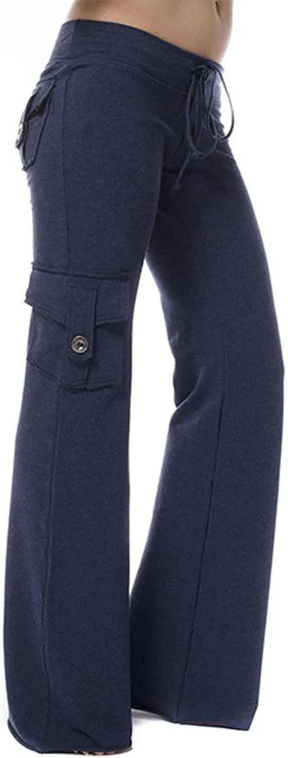 ZWRXW Cargo Pants Women High Waist Stretch Trousers Yoga Pants Casual Slim Fit Comfy Athletic Sweatpants with Pockets